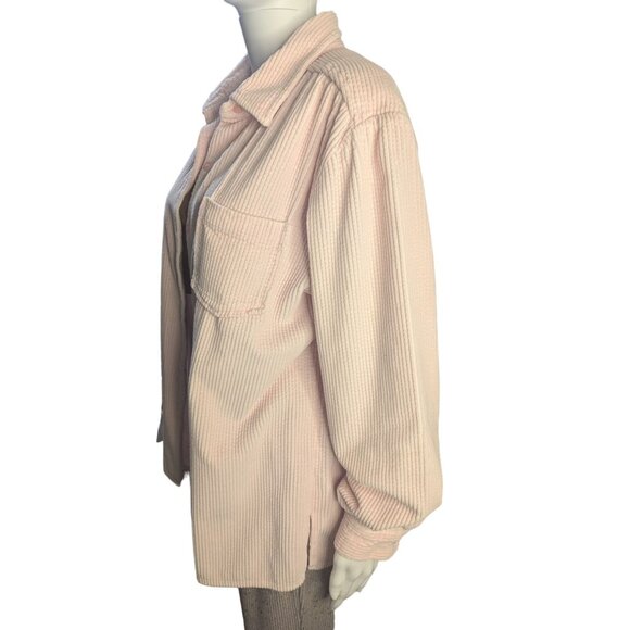 Chadwicks Pink Corduroy Shacket Sz M W/Button Closure Pocket Minimalist Modern - Picture 4 of 8